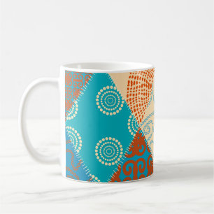 Caneca De Café Design de pintura sem costura indiana.