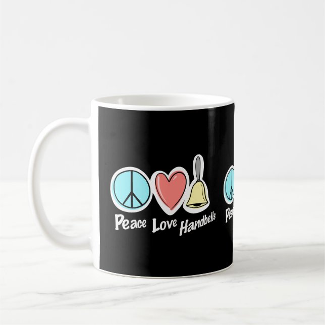 Caneca De Café Design De Pistas De Amor Pela Paz Para Camisetas (Esquerda)