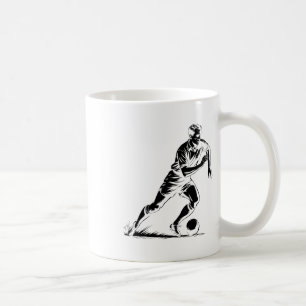 Caneca De Café Design de Pixel Art de Bola de Futebol em Moviment