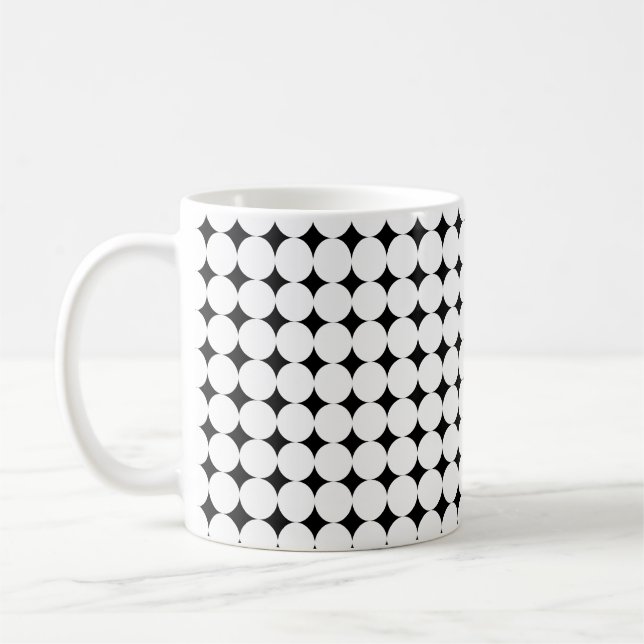 caneca de café design de ponto preto e branco mode (Esquerda)