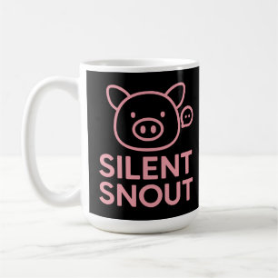 Caneca De Café Design de Porco Rosa Minimalista Fofo Focinho Sile