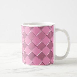 Caneca De Café DESIGN de quadrados mosaicos PInk