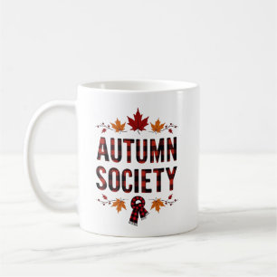 Caneca De Café Design de queda das Xadrezes da Autumn Society