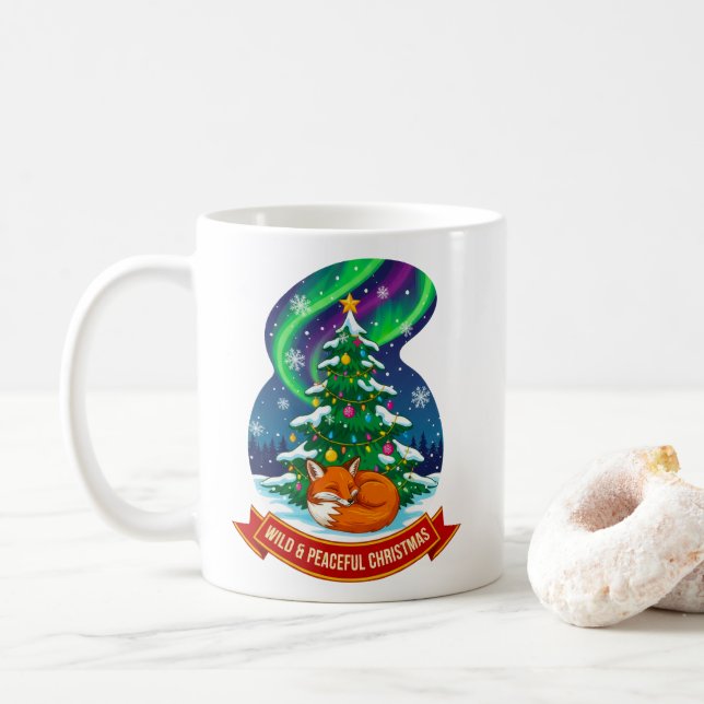 Caneca De Café Design de Raposa de Natal Selvagem e Pacífica (Com Donut)