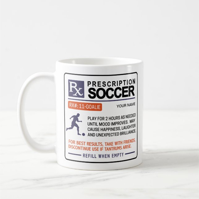 Caneca De Café Design de Receita de Mug Engraçado Soccer (Esquerda)