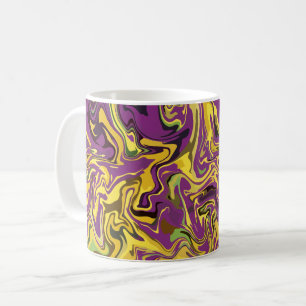 Caneca De Café Design de Redemoinho Vibrante com Tons Amarelos e 
