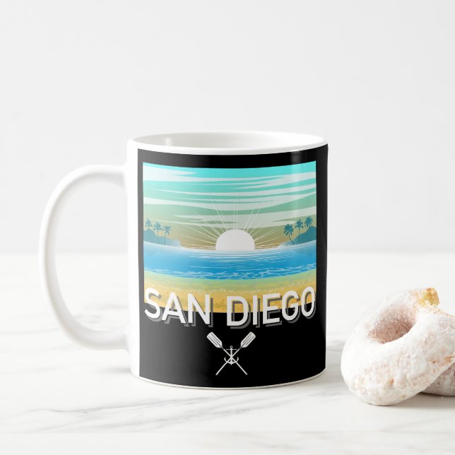 Caneca De Café Design de San Diego - Mug Clássico (Com Donut)