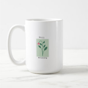 Caneca De Café Design de selo de flor minimalista ainda existente