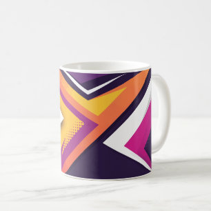 Caneca De Café Design de Seta Geométrica Colorida
