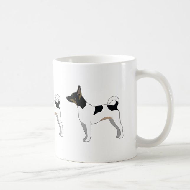 Caneca De Café Design de Silhueta Básica de Rat Terrier (Direita)