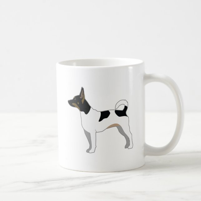 Caneca De Café Design de Silhueta Básica de Rat Terrier (Direita)