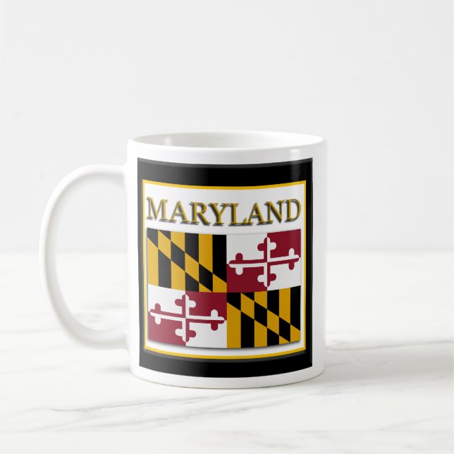 Caneca De Café Design de Sinalizador do Estado de Maryland (Esquerda)