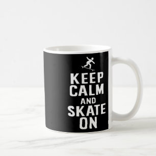 Caneca De Café Design de Skatista Mantenha Calmo E Continue Skata