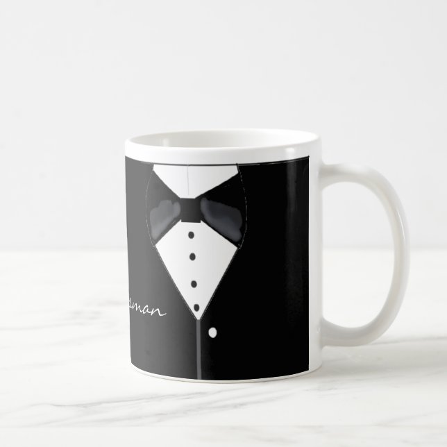 Caneca De Café Design de Smoking para Padrinhos (Direita)