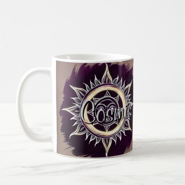 Caneca De Café Design de Sol e Lua de Harmonia Cósmica (Esquerda)