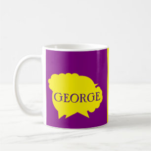 Caneca De Café Design de splash roxo e amarelo para George