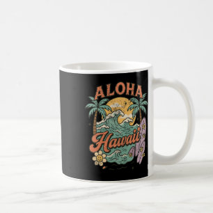 Caneca De Café Design de Surf Aloha Havaí Tropical Verão