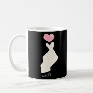 Caneca De Café Design de T-Shirt com dedos coreanos do Kpop
