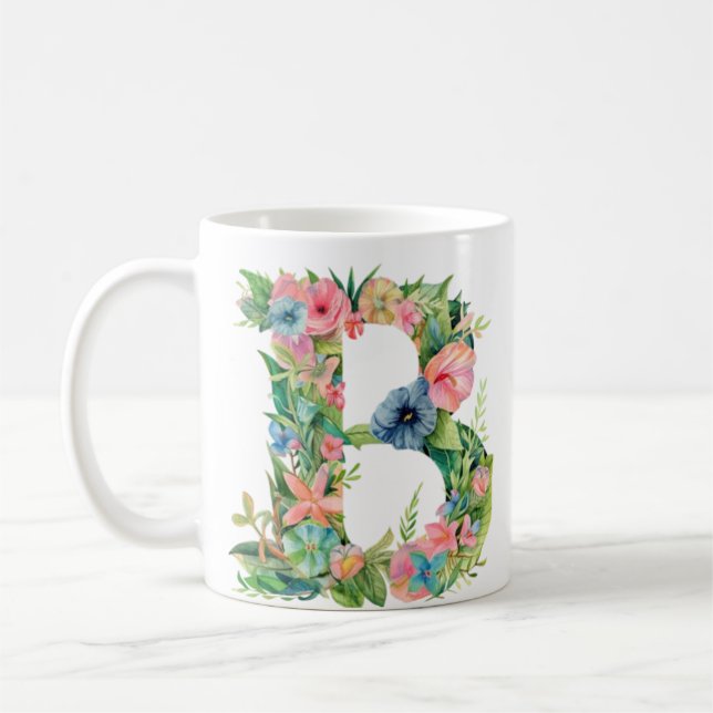 Caneca De Café Design de taça de alfabeto Chic B (Esquerda)