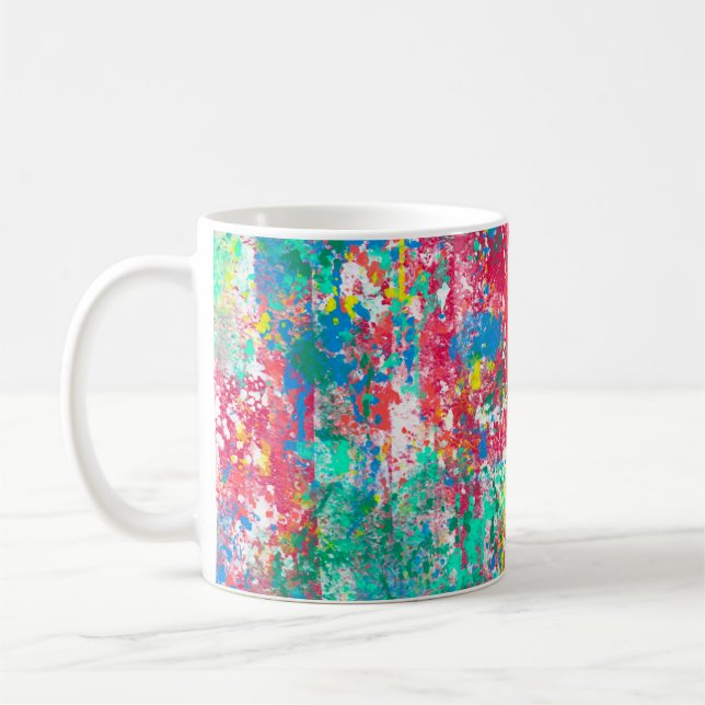 Caneca De Café design de tecido de ilustração digital abstrato se (Esquerda)