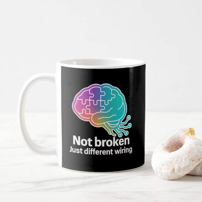 Caneca De Café Design de Tecnologia Cerebral Digital (Com Donut)