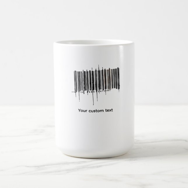 Caneca De Café Design de Texto de Código de Barras Personalizado (Centro)