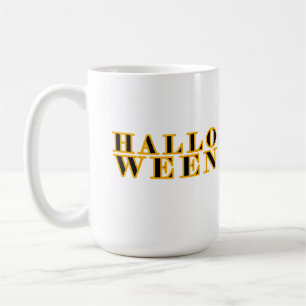 Caneca De Café Design de texto de Halloween