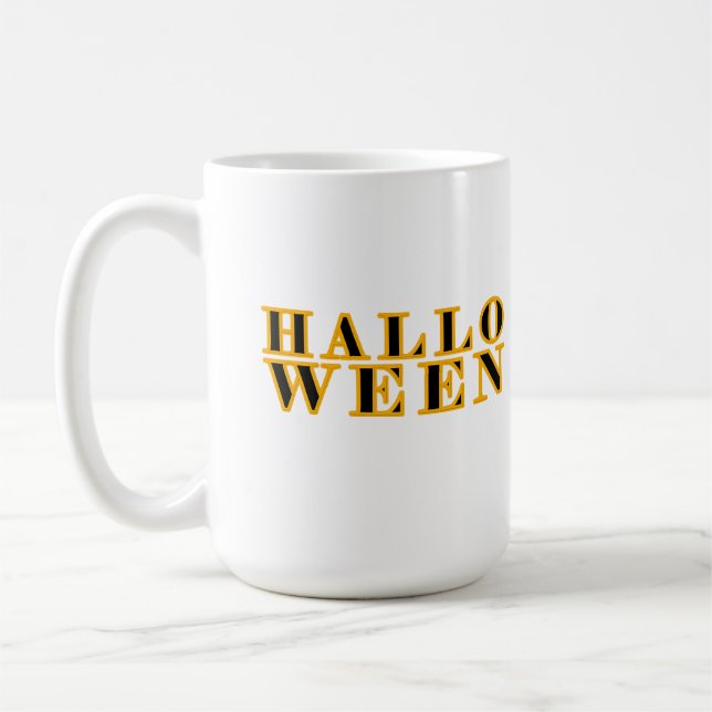 Caneca De Café Design de texto de Halloween (Esquerda)