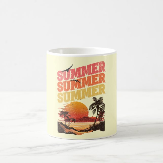 Caneca De Café Design de texto de Verão (Centro)