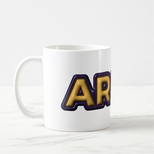 Caneca De Café Design de Texto do Zodíaco de Áries (Esquerda)