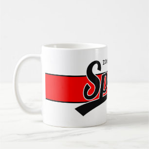 Caneca De Café Design de texto: ESPORTE preto + seu próprio texto
