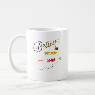Caneca De Café Design de Texto Minimalista Moderno Motivacional