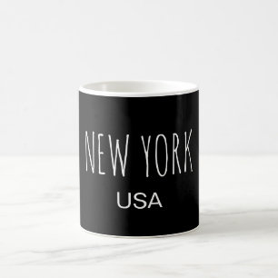 Caneca De Café Design de Tipografia Minimalista Nova York EUA