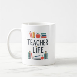 Caneca De Café Design de Tipografia Moderna Vida de Professor