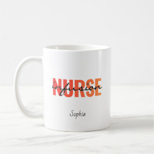 Caneca De Café Design de Tipografia para Enfermeira de Infusão