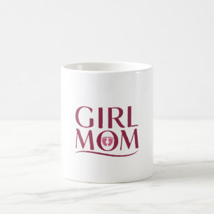 Caneca De Café Design de Tipografia Pegadas de Mãe de Menina Fofa