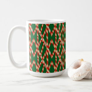 Caneca De Café Design de Vetor de Bengala de Natal Vermelha e Bra