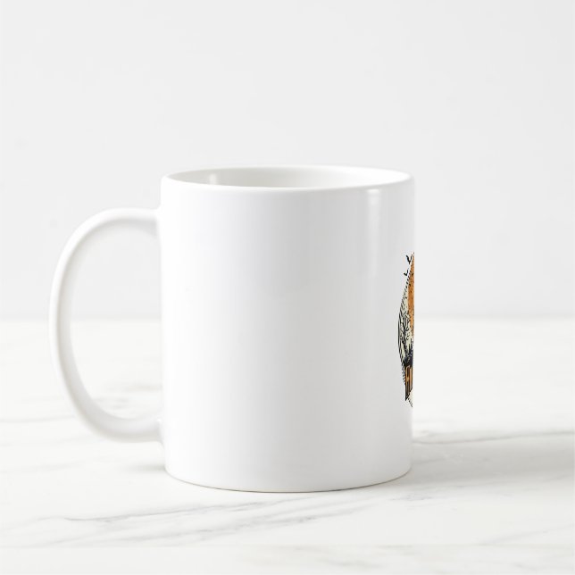 Caneca De Café Design de Vetor de Casa Assombrada de Halloween Vi (Esquerda)