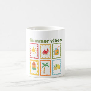 Caneca De Café Design de Vibes de Verão Retrô