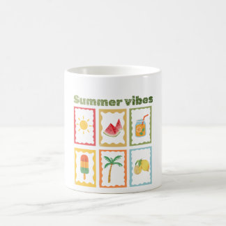 Caneca De Café Design de Vibes de Verão Retrô