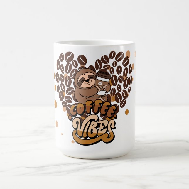 Caneca De Café design de vibrações de café (Centro)