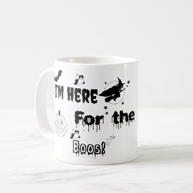 Caneca De Café design Dia de as Bruxas engraçado (Frente Esquerda)