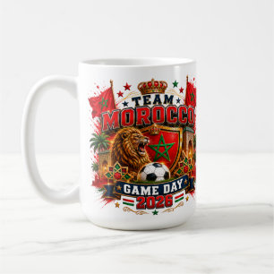 Caneca De Café Design Dia de Jogo da Equipe Marrocos 2026 Fã de F