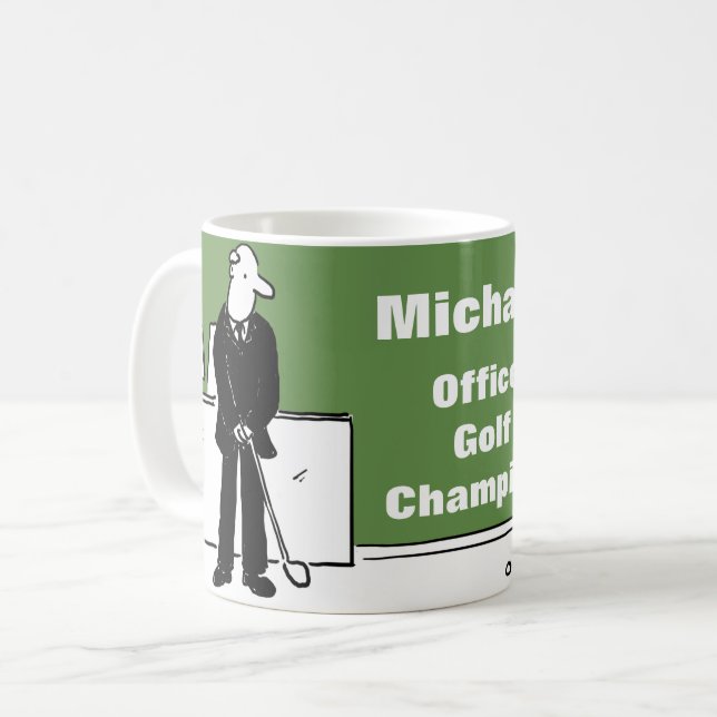 Caneca De Café Design divertida para o Golf Lover. Office Golfer (Frente Esquerda)