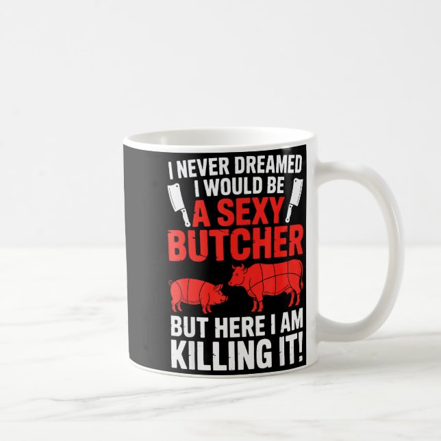Caneca De Café Design Divertido de Açougueiro para Homens Mulhere (Direita)