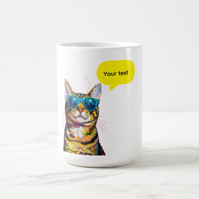 Caneca De Café Design Divertido de Balão de Fala de Gato (Centro)