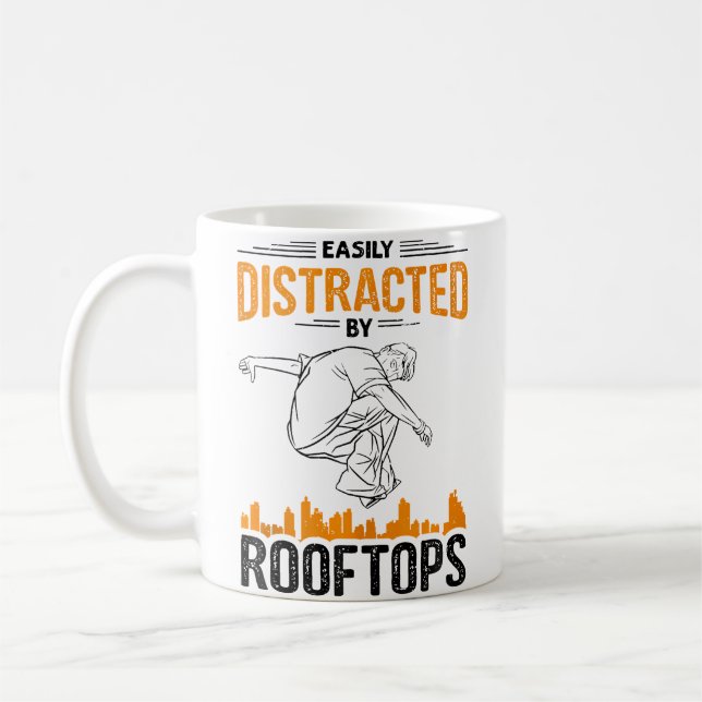 Caneca De Café Design Divertido de Curso de Obstáculos de Parkour (Esquerda)