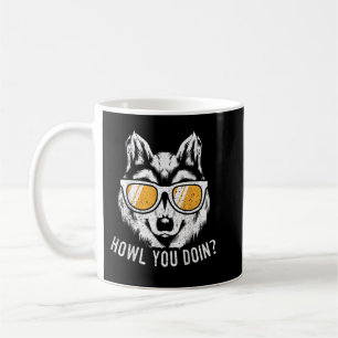 Caneca De Café Design Divertido de Lobo Como Você Está Lobos