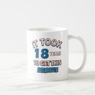 Caneca De Café Design do aniversário das pessoas de 18 anos