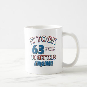 Caneca De Café Design do aniversário das pessoas de 63 anos